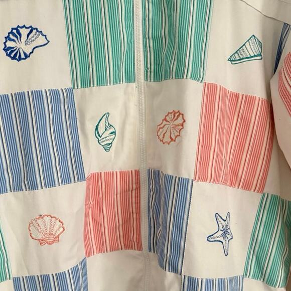 Koret Francisca Colorblock Seashell Zip Front Jacket Sz M 80s/90s Dead Stock Vtg - Picture 4 of 8